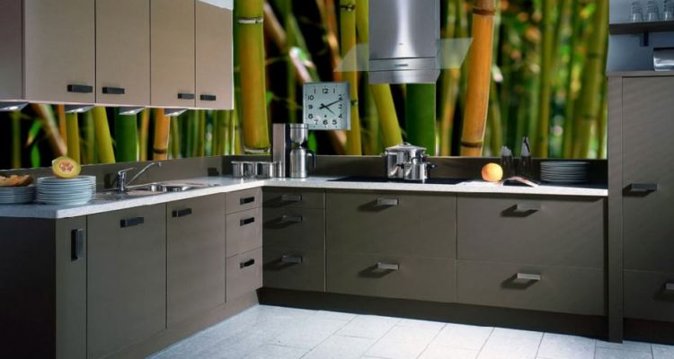 tapeta bambusowa w kuchni